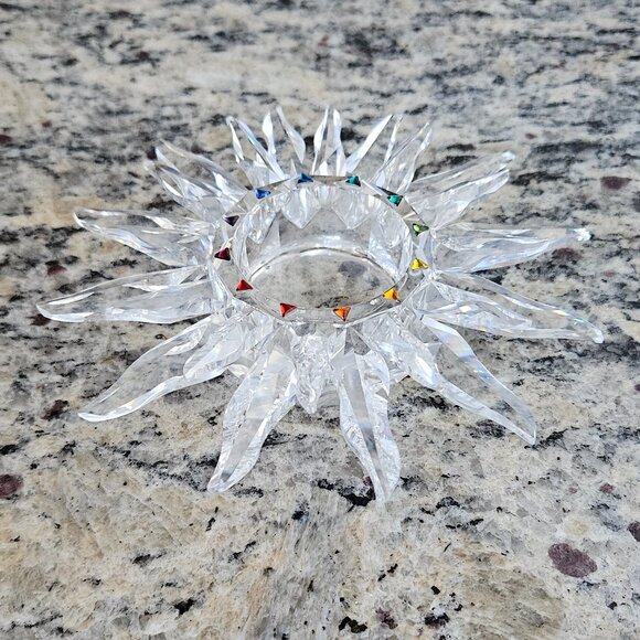 RARE VINTAGE SWAROVSKI CRYSTAL SOLARIS SUN STAR TAPER CANDLEHOLDER ORIGINAL BOX - Picture 5 of 16